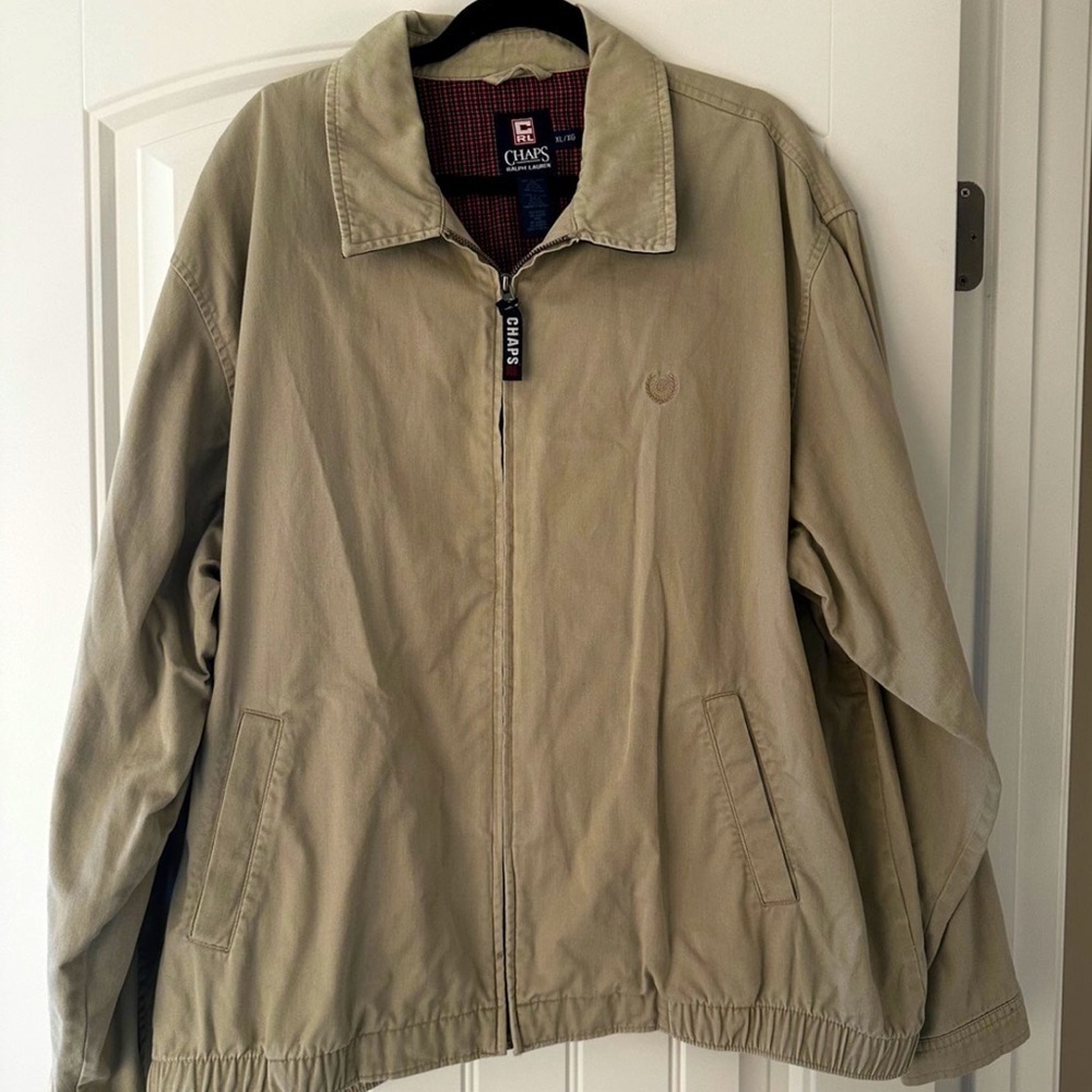 Chaps Ralph Lauren Men’s bomber jacket 90’s size XL plaid interior beige…​​​